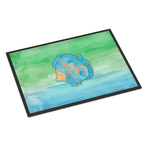 Carolines Treasures 24 x 36 in. Blue Fish Watercolor Indoor or Outdoor Mat BB7419JMAT - main